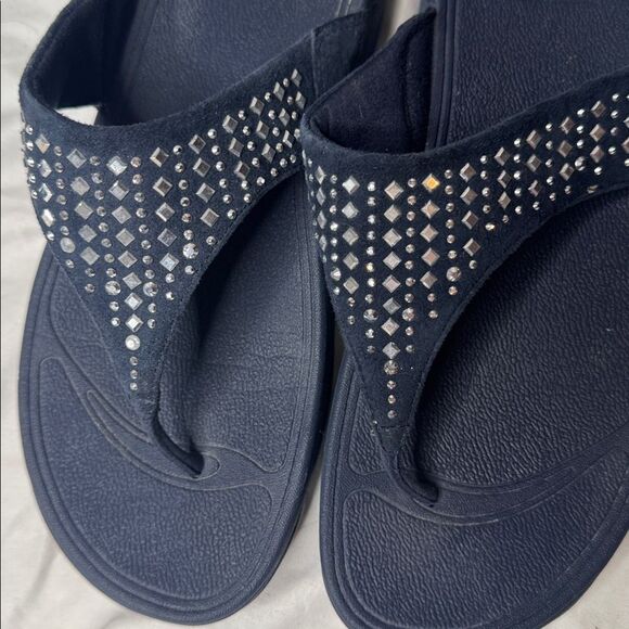 Fitflop Black Rhinestone Embellished Sandals. Size 7. - Picture 4 of 7